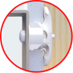 a bullfix universal fixing in a stud wall with a bracket attached to it