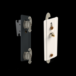 standard bracket with extra standard radiator brackets in white and anthracite on a black background