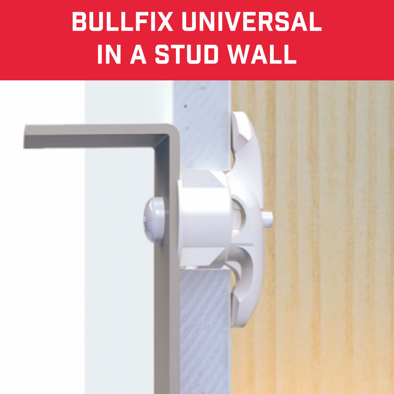 Bullfix universal fixing in a stud wall