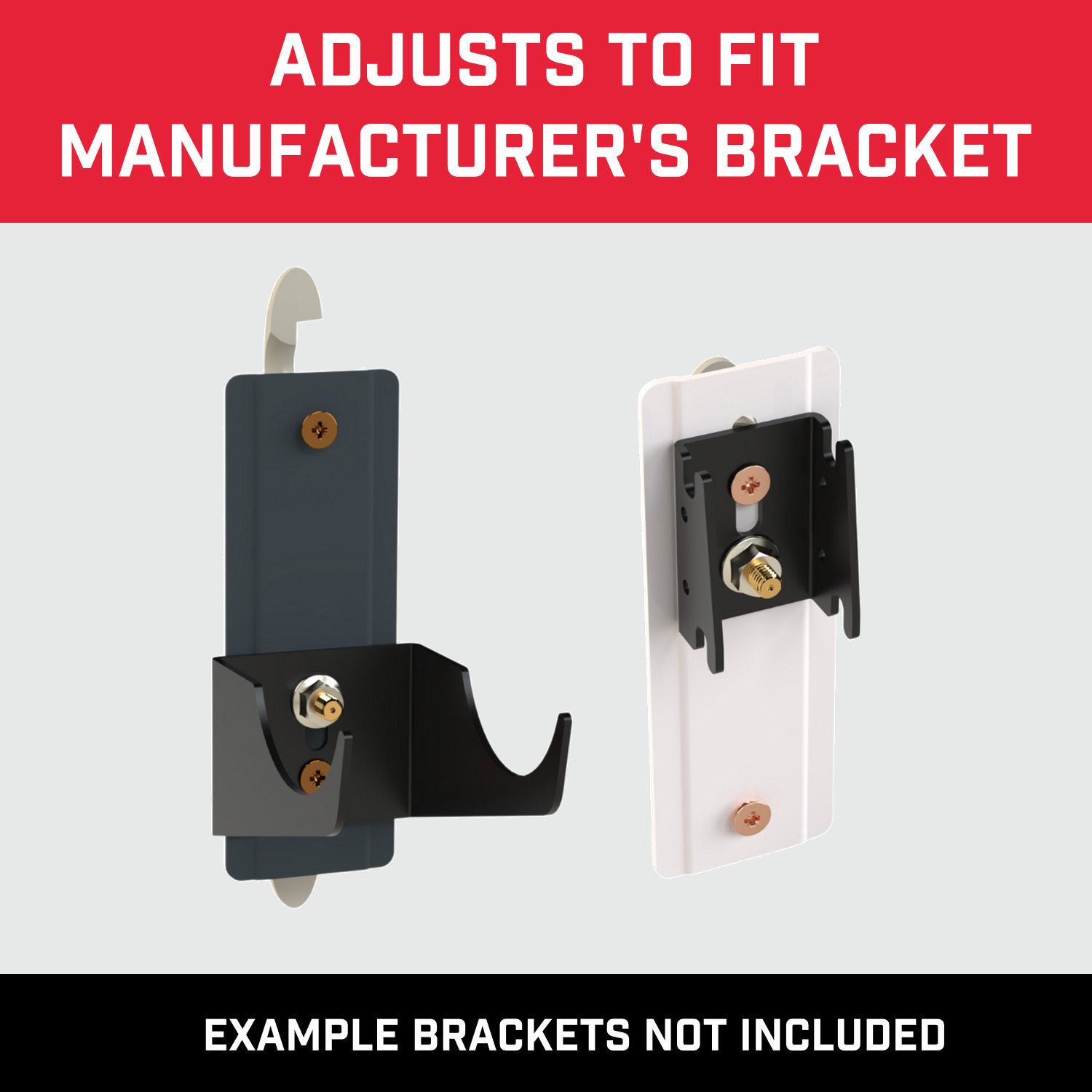 the medium duty plasterboard friendly radiator brackets have a slot that allows adjustment for the manufacturer supplied radiator bracket