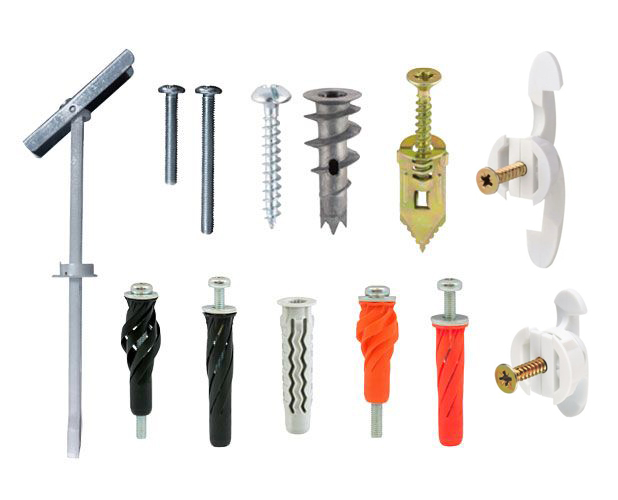 a variety of plasterboard fixings